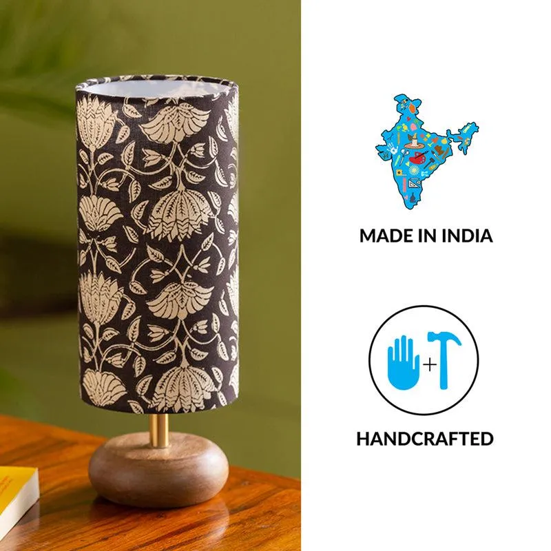 Tamalika Handcrafted Mango Wood Table Lamp - Brown media 5