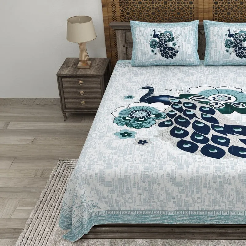 Classicon Cotton Bedsheet (Blue) - 240 TC media 3