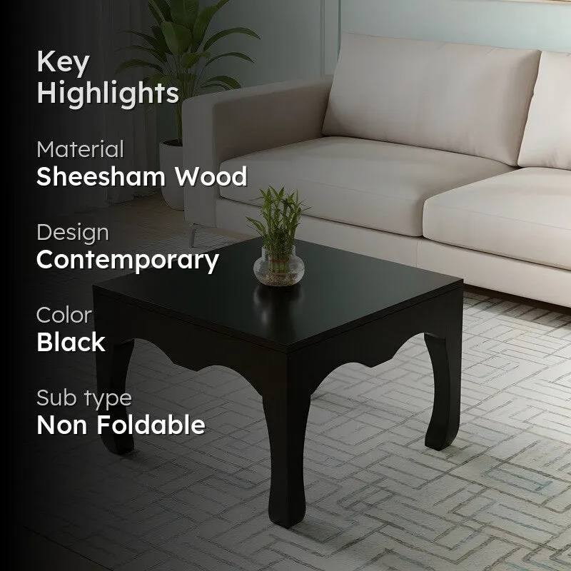 Rervon Sheesham Wooden Center Table - Black media 2