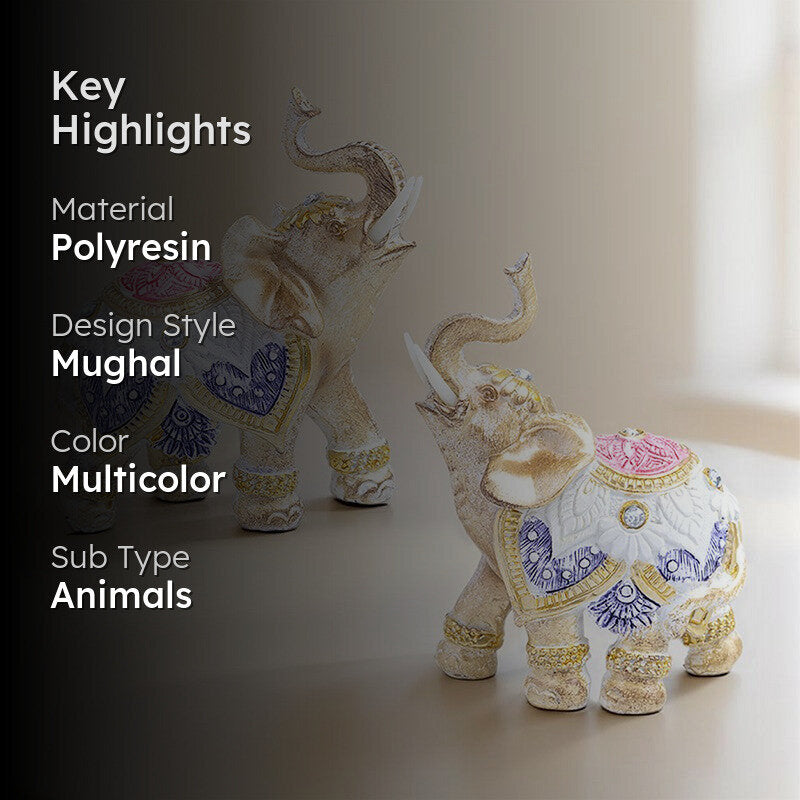 Elephant Duo Showpieces - Set of Two media 2