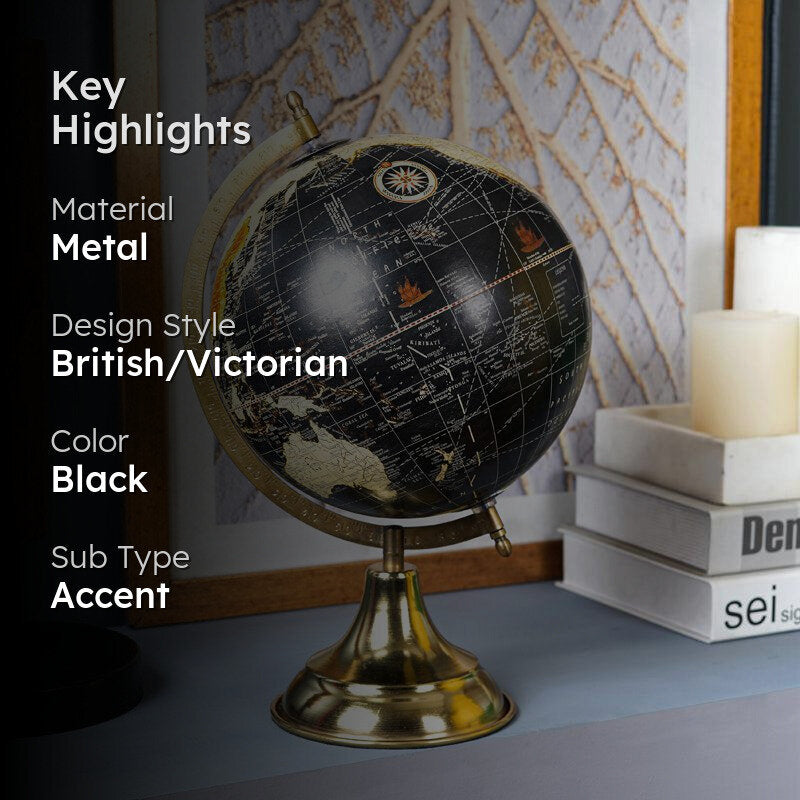 Obsidian Earth Metal Globe image 2
