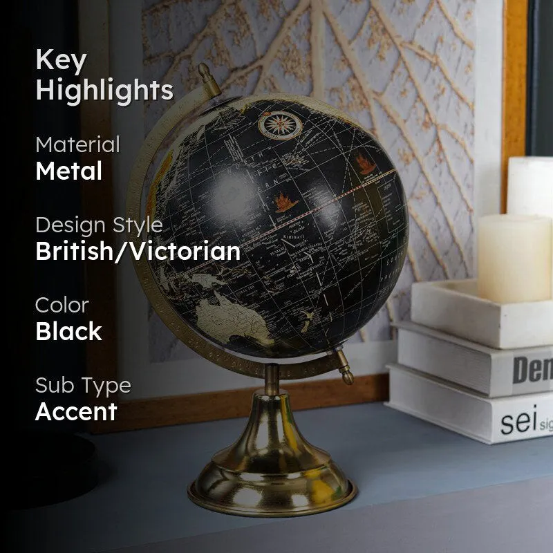 Obsidian Earth Metal Globe media 2