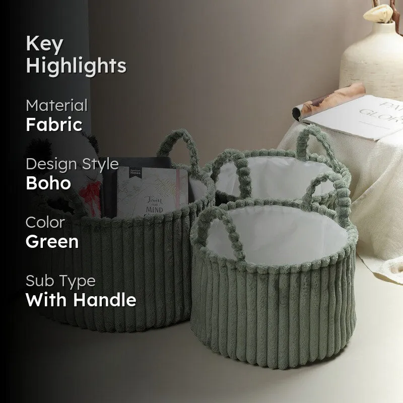 LineNest Fabric Storage Basket (Green) - Set of Three media 2