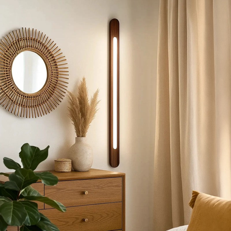 Slim Line Teak Wood LED Wall Lamp media 4