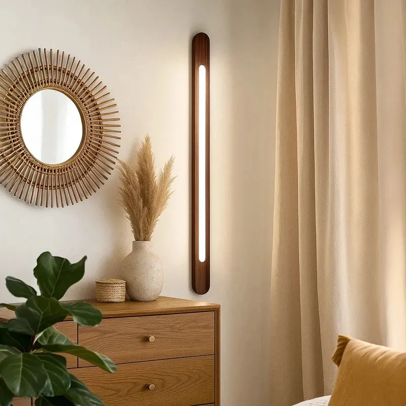 Slim Line Teak Wood LED Wall Lamp media 4