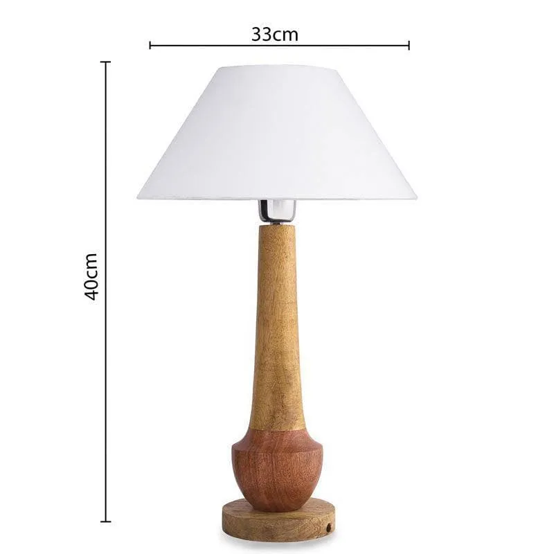 Classic Cubist Fabric Table Lamp With Conical Shade - Brown,White media 5