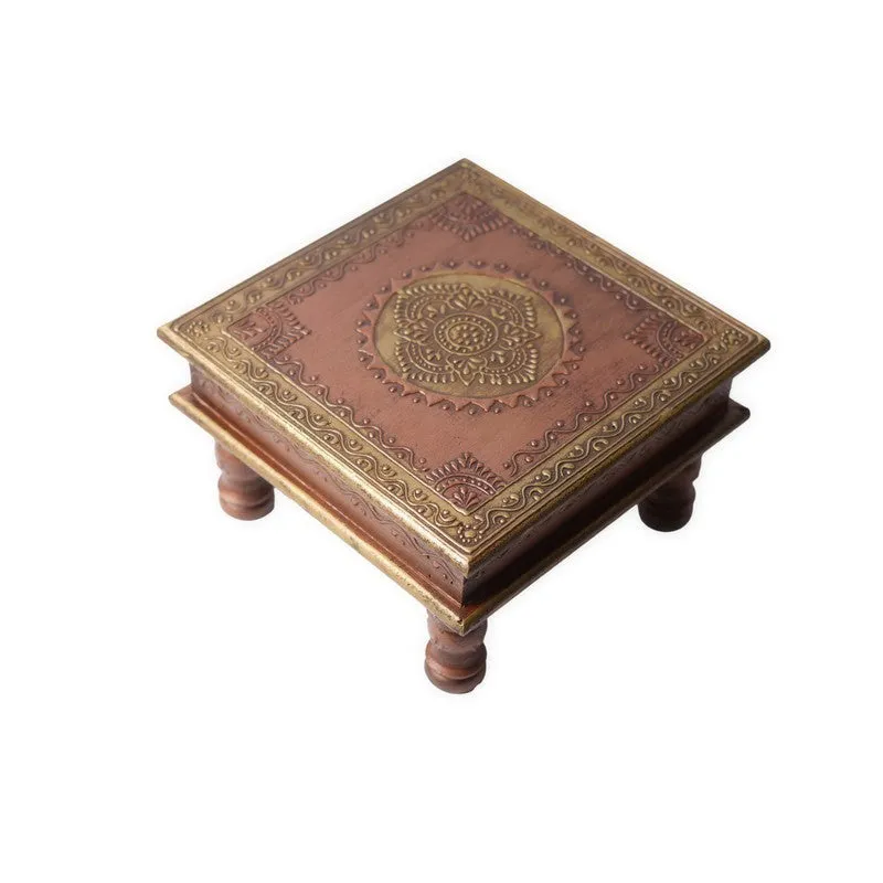 Zyvra Folk Charm Mango Wood & MDF Stool - 10 inch media 4