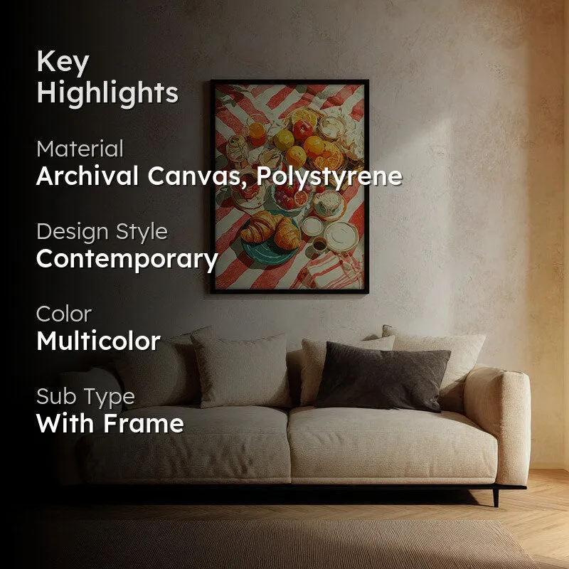 Scarlet Spread Canvas Wall Painting - Black Frame media 2