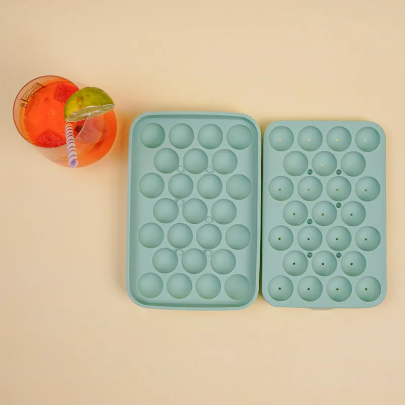 Geometric Silicone 25-Cube Ice Mould - Green media 4