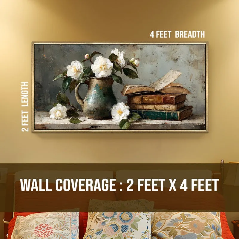 Floral Haven Canvas Wall Painting With Frame media 8
