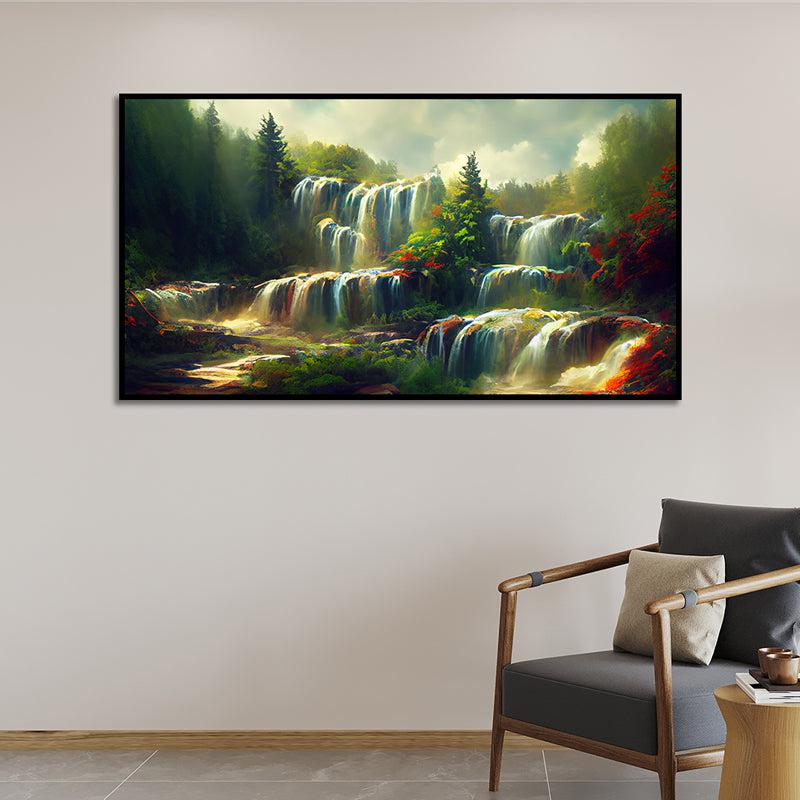 Enchanted Glades Landscape Canvas Wall Painting With Frame - Black