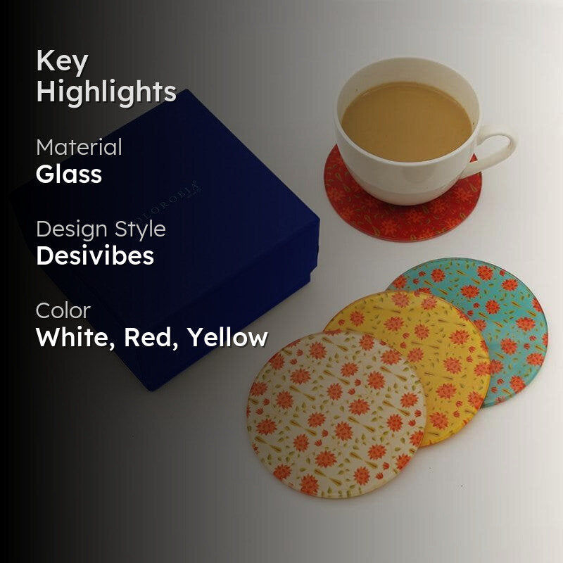 Magnate Mughal Round Classic Coaster - Set Of Four media 2