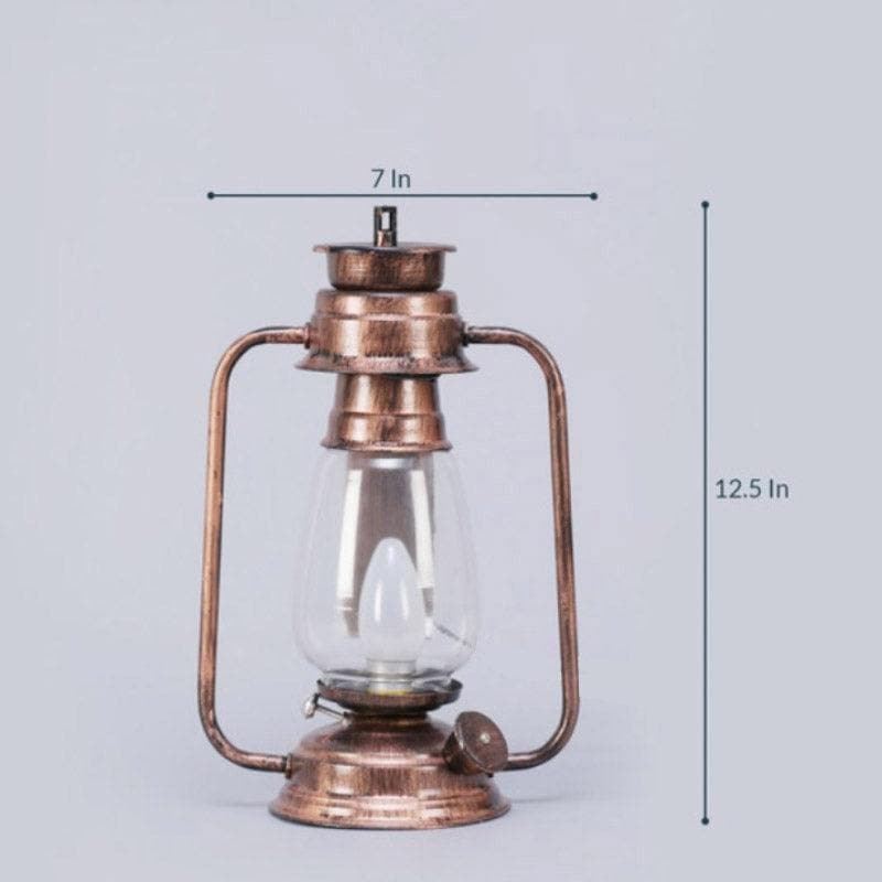 Faris Lantern Glass Table Lamp - Copper media 4