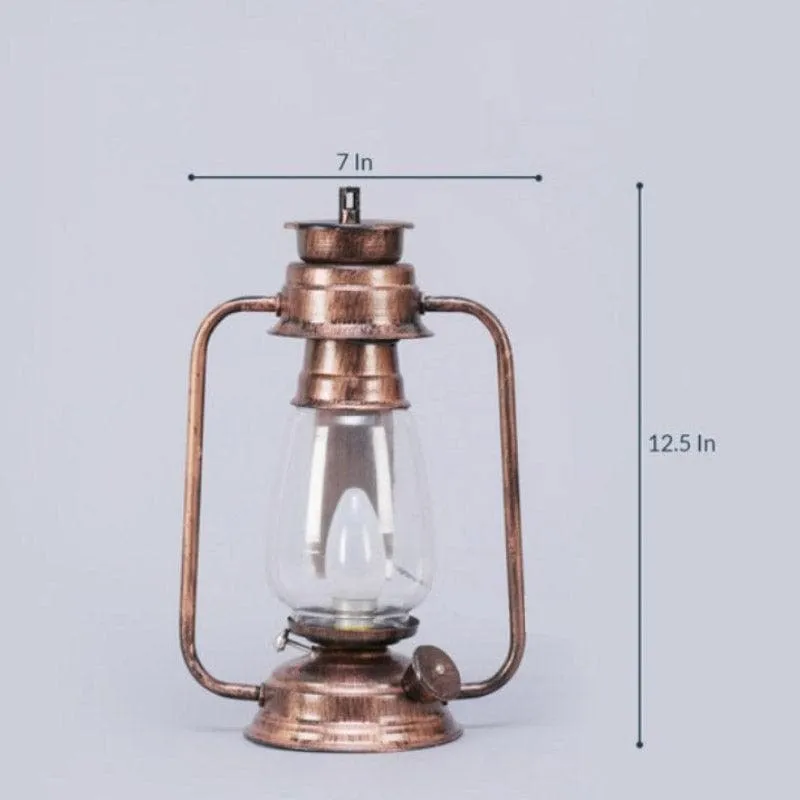 Faris Lantern Glass Table Lamp - Copper media 4