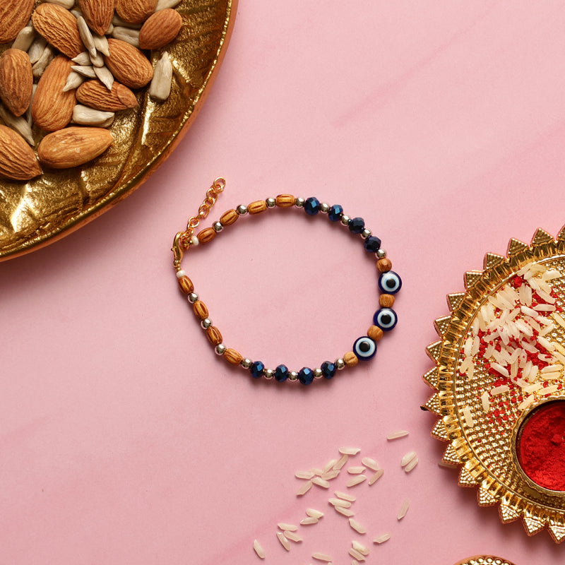 Evil Eye Rakhi with Roli Chawal - Two Piece Set
