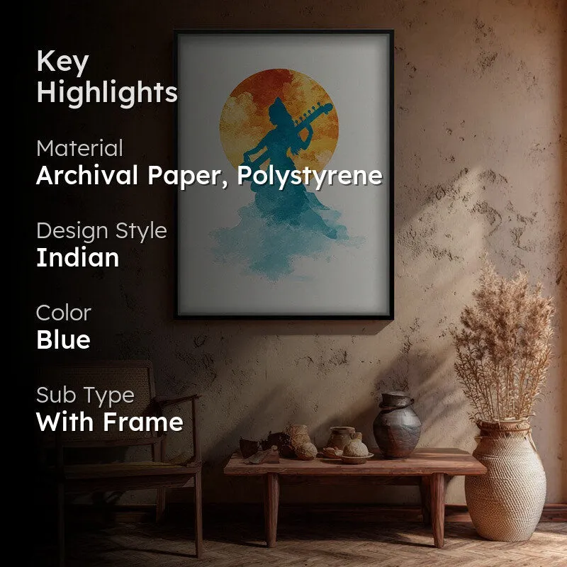 Sri Saraswati Devi Graceful Archival Paper Wall Art media 2