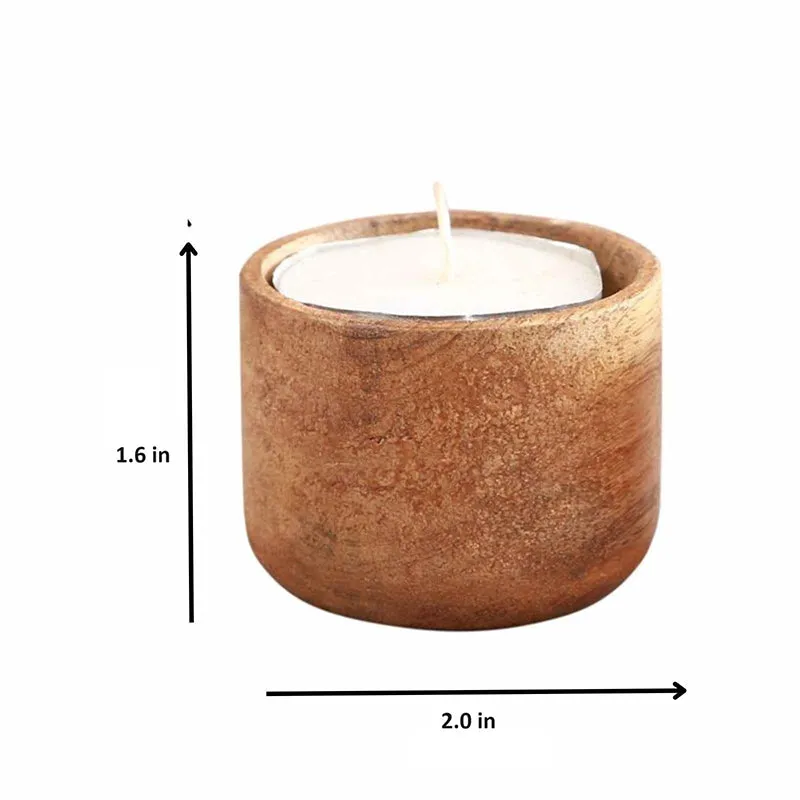 Ameena Mango Wood Candle Holder - Set Of Two media 5