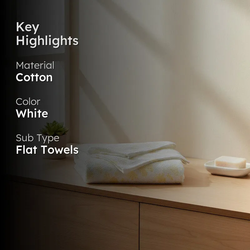 Petaline Floral Cotton Bath Towels - White media 2