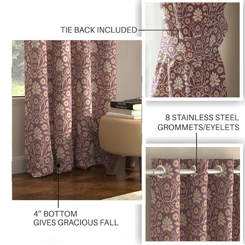 Urban Space Mystic Curtain (Wine) - Set Of Two media 5