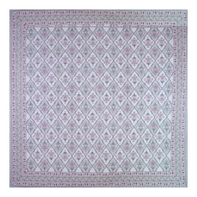 ParamparaBloom Handblock Printed Cotton Bedsheet (Pink) - 400 TC media 7