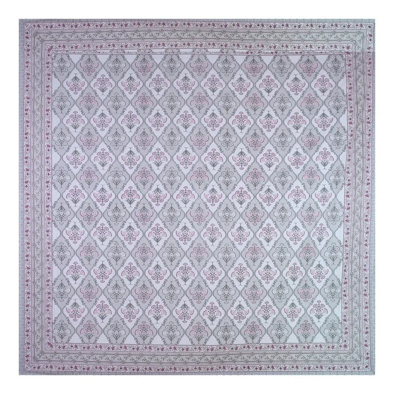 ParamparaBloom Handblock Printed Cotton Bedsheet (Pink) - 400 TC media 7