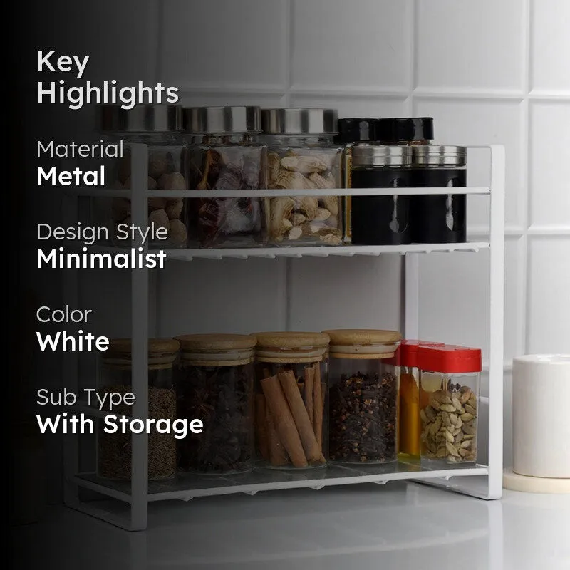 Stow Stack Two Tier Metal Rack With Glass Bottom media 2