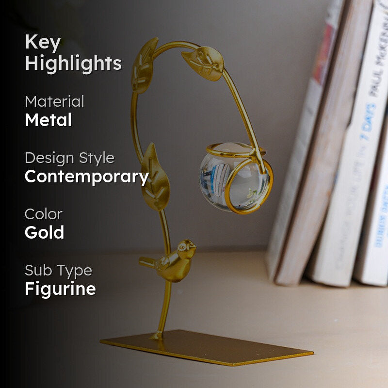 Gilded Drop Crystal Showpiece - Gold media 2
