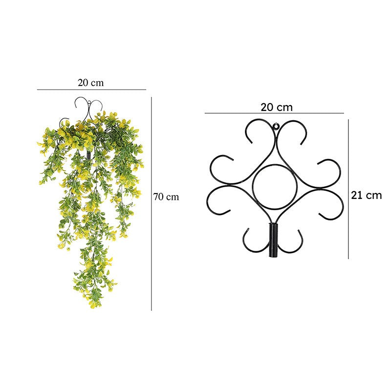 Faux Yellow Artificial Flower Vine With Metal Wall Stand media 5