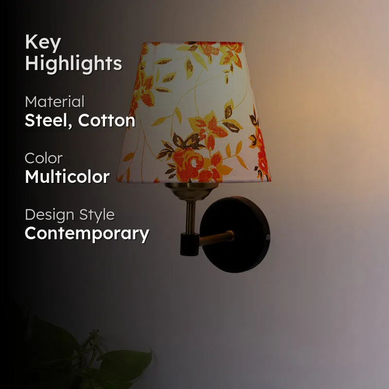 Garden Lights Printed Steel & Cotton Wall Lamp - Orange media 2