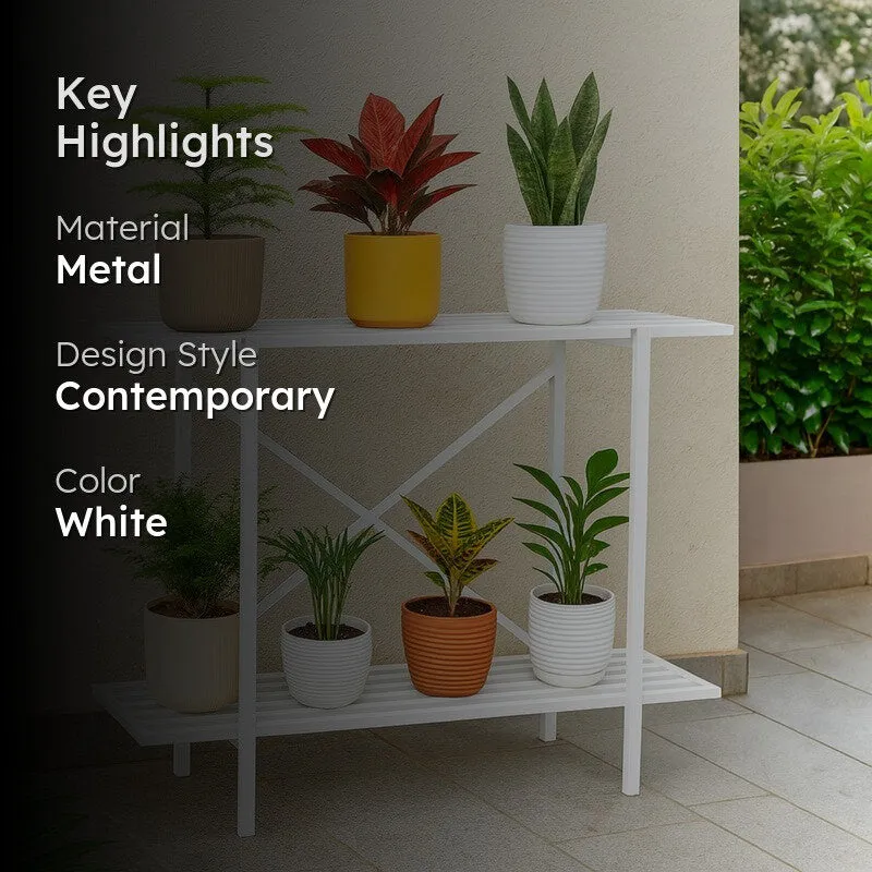 Verdex Metal Planter Stand - White media 2