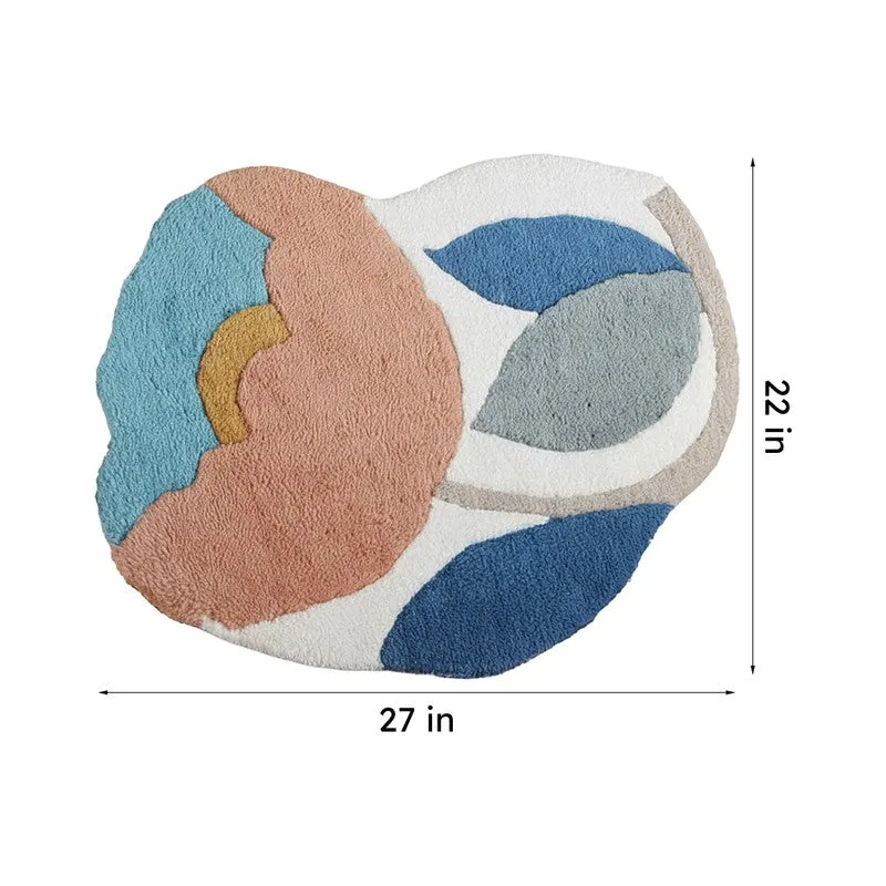 Tulip Twist Poly Cotton Bath Mat- Blue media 7