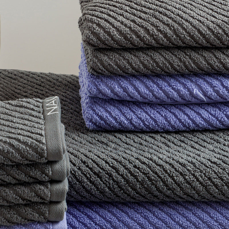 Nautica Riviera Soft Cotton Towel Set (Dark Grey & Light Blue) - Set Of Fourteen media 5