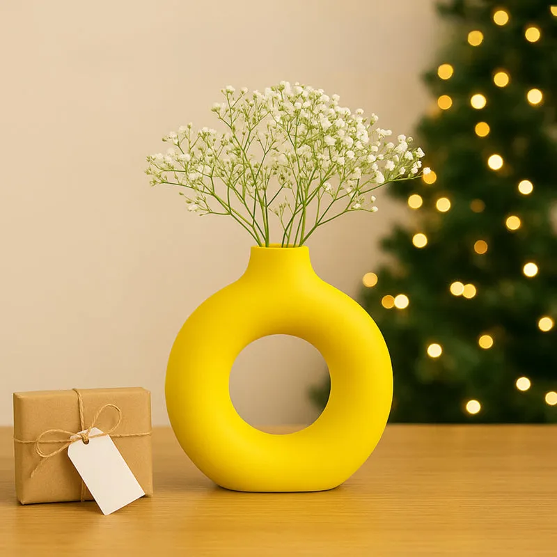 Melo Ceramic Vase - Yellow media 4