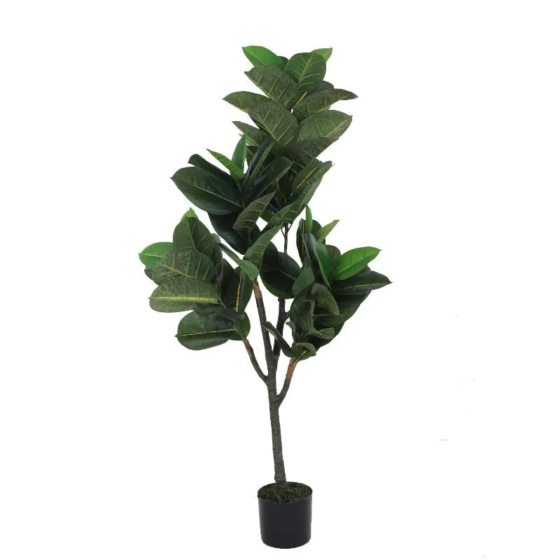 Faux Rubber Plant With Black Plastic Pot media 5