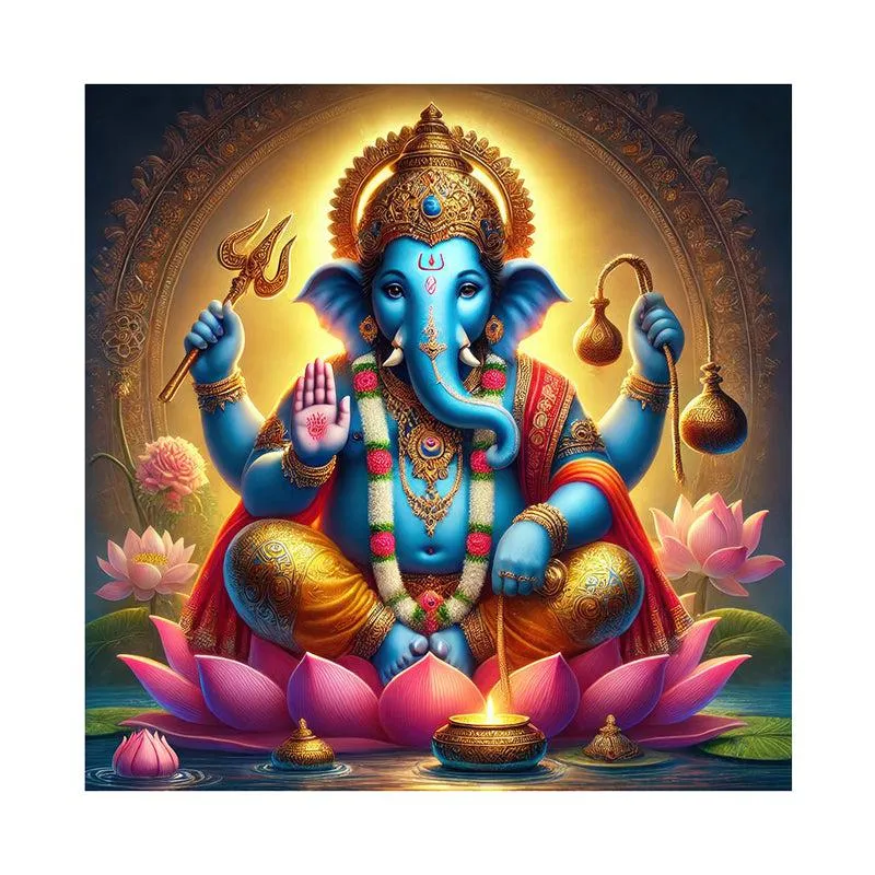 Raja Ganesha Wall Painting media 5