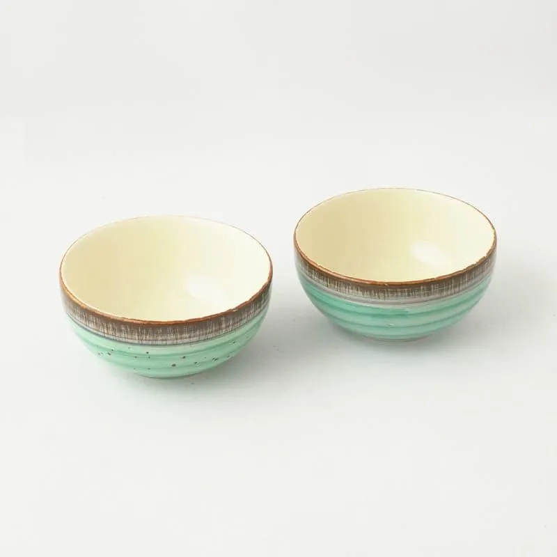 Swirl Ceramic Bowl (Green) - Set Of Two media 3
