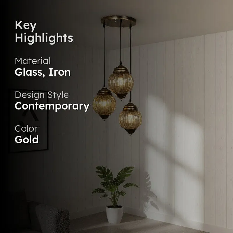Vintage Cluster Glass Ceiling Lamp media 2