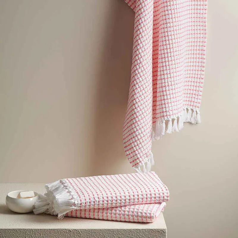 Resho Waffle Towel Combo (Pink) - Four Piece Set media 5