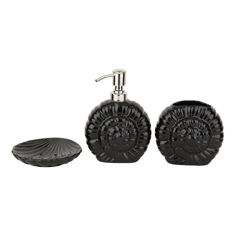Ocean Noir Ceramic Bathroom Set - Three Piece Set media 3