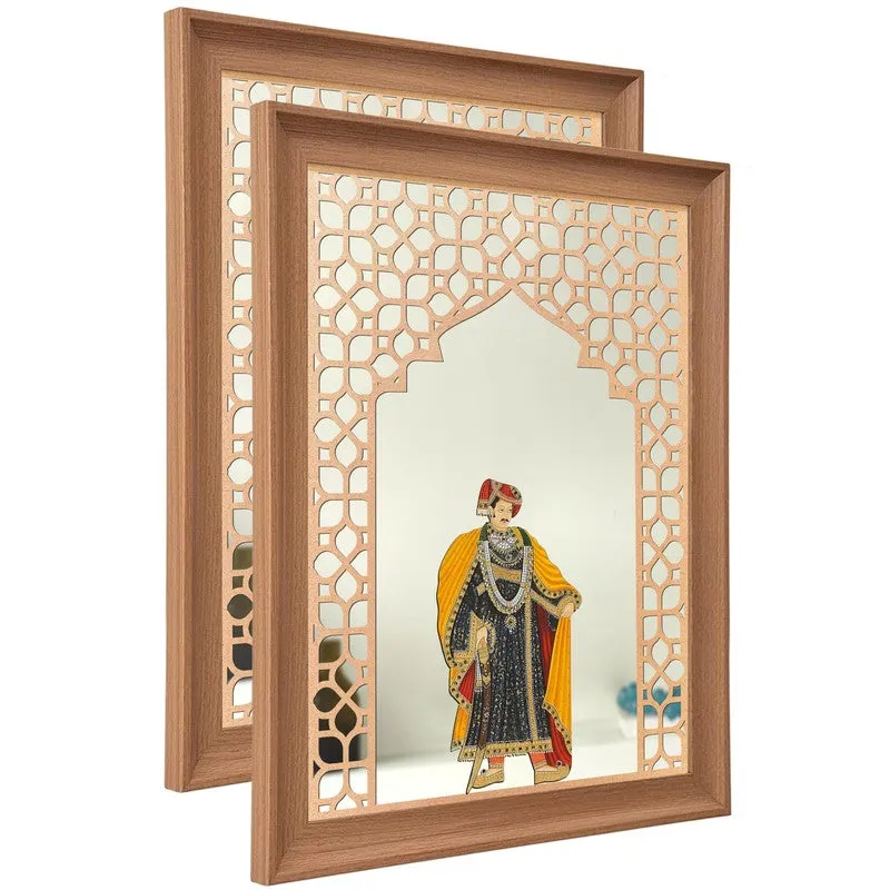 Jharokha Madhubani Glass Wall Mirrors - Set Of Two media 9