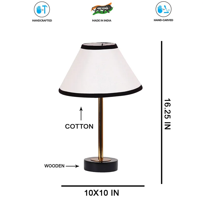 Cotin Stripe Rodin Wooden Table Lamp - White media 7