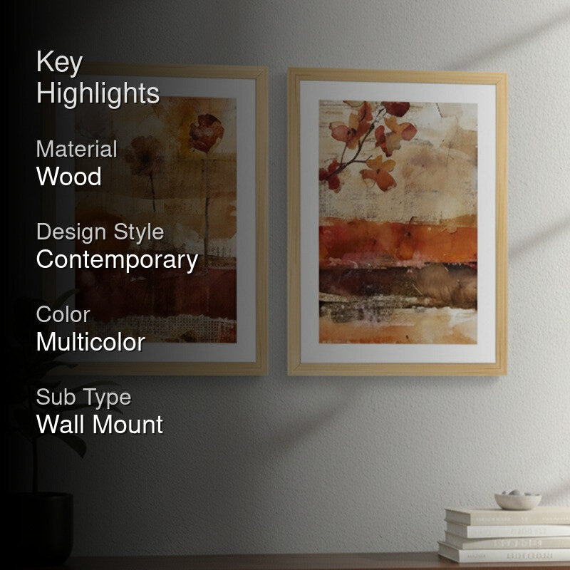 Muted Landscapes Wall Art With Frame - Set Of Two media 2