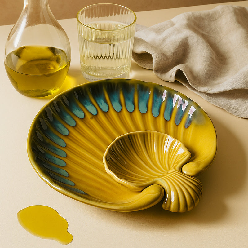 Ocean Glaze Ceramic Chip & Dip Platter media 3