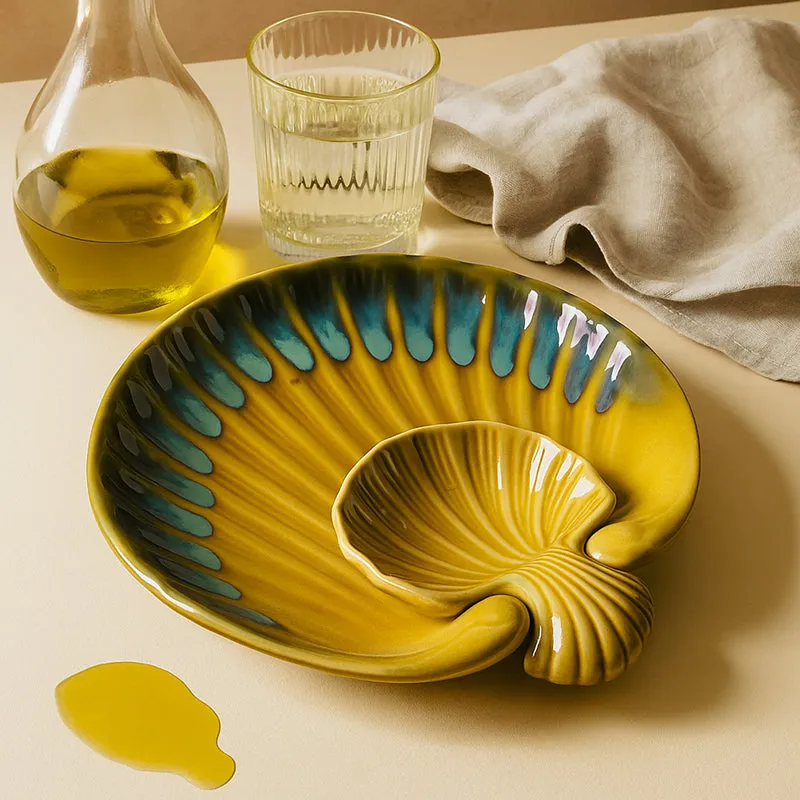 Ocean Glaze Ceramic Chip & Dip Platter media 3