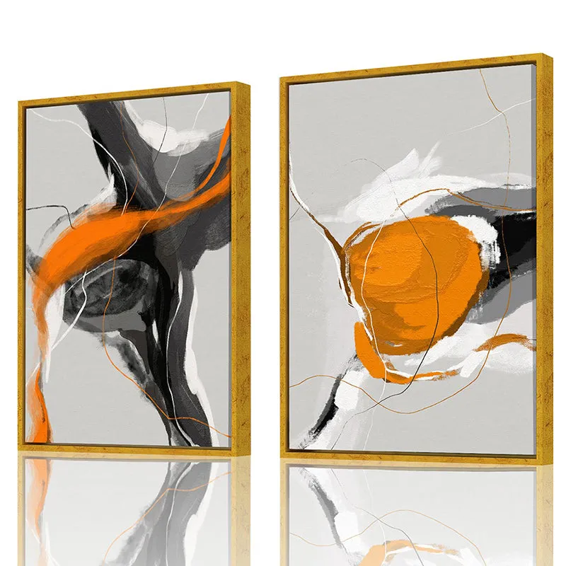 Orange Drips Wall Art - Set Of Two media 3