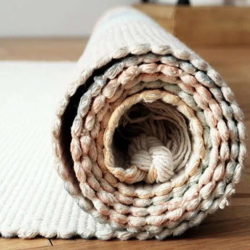 Mita Boho Cotton Runner Rug - Beige media 5
