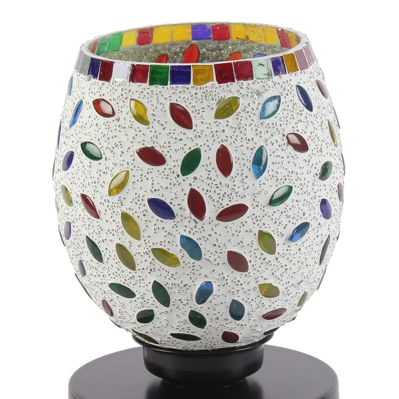 Flameora Mosaic Glass Table Lamp With Wooden Base - Multicolor media 7