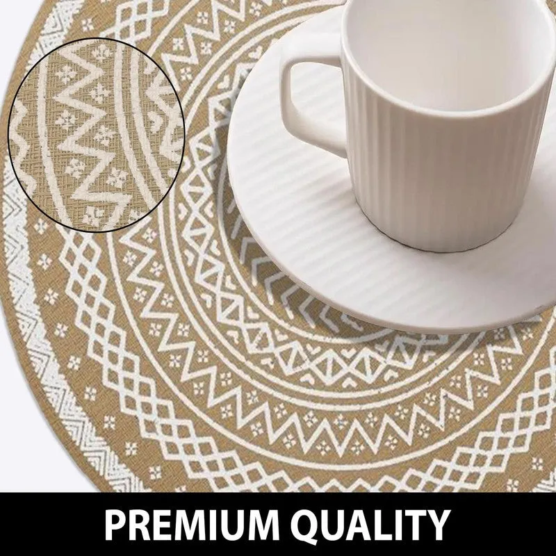 Mandala White Round PVC Table Mats - Set Of Four media 6