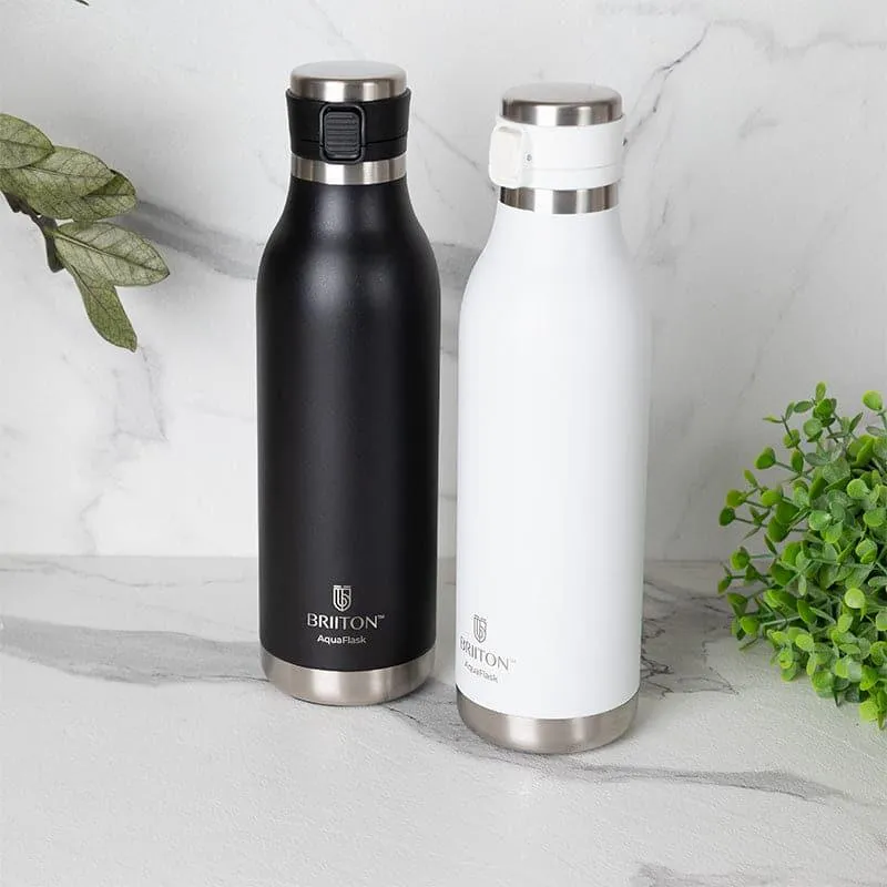 Pristine Sip Hot & Cold Thermos Water Bottle (Black & White, 750 mL Each) - Set Of Two media 1