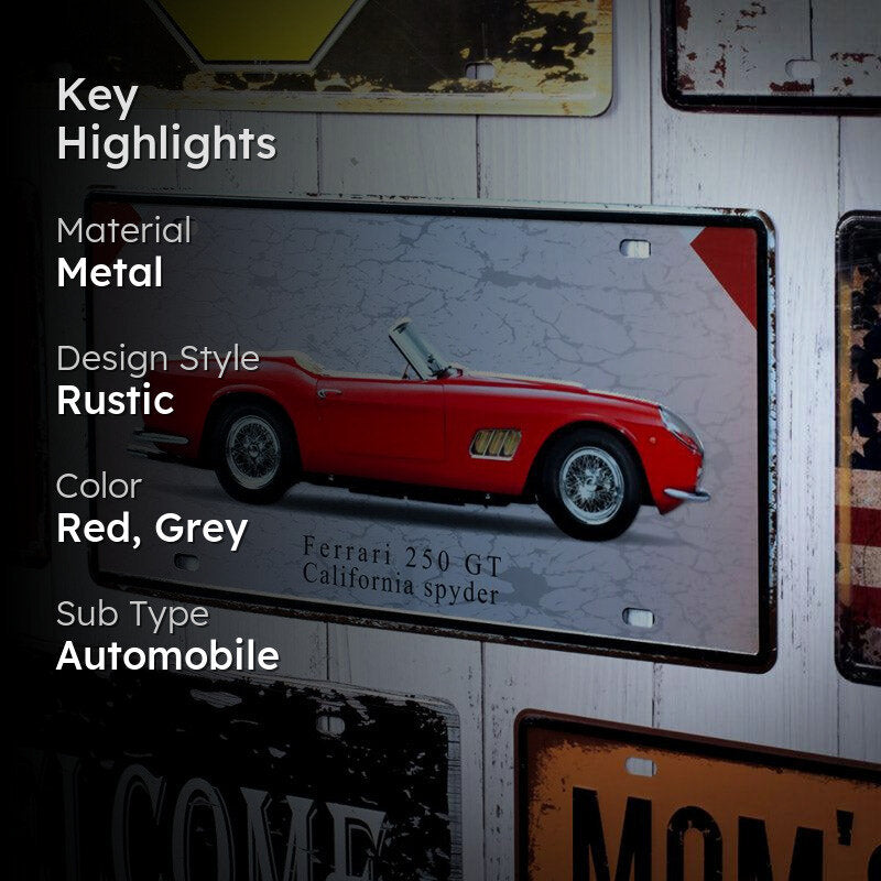 Ferrari 250 Gt Metal Wall Accent media 2